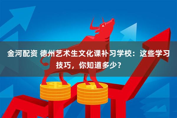 金河配资 德州艺术生文化课补习学校：这些学习技巧，你知道多少？