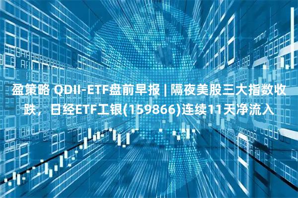 盈策略 QDII-ETF盘前早报 | 隔夜美股三大指数收跌，日经ETF工银(159866)连续11天净流入